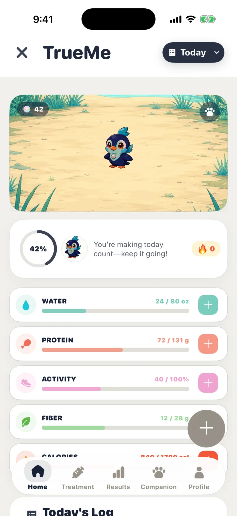 TrueMe Home dashboard